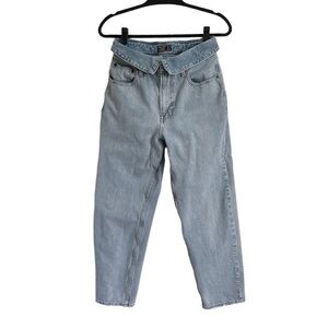 Abercrombie and Fitch Fold Over Waist Straight Leg Mom Jeans Size 28/6